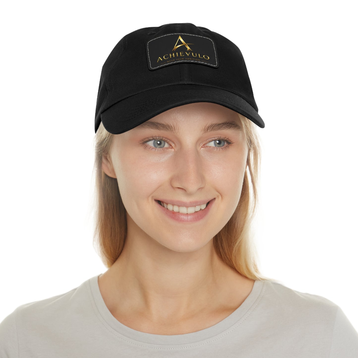 Achievulo Signature Leather Patch Dad Hat