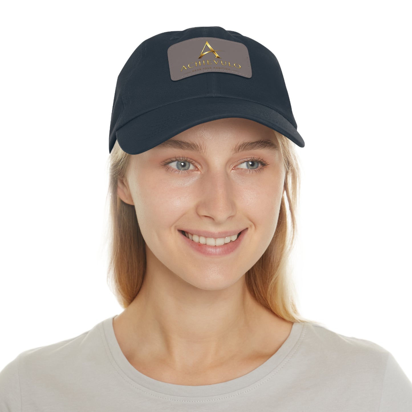 Achievulo Signature Leather Patch Dad Hat