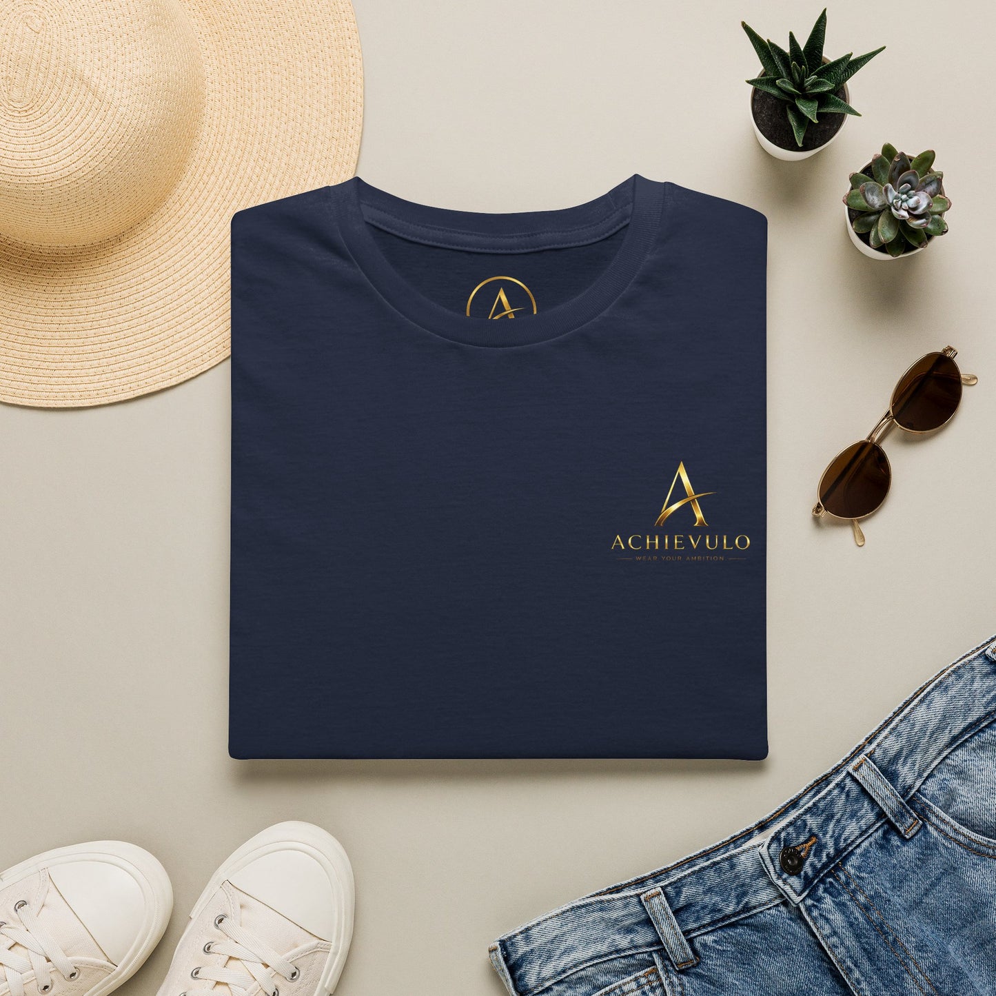ACHIEVULO Signature Gold Emblem Tee