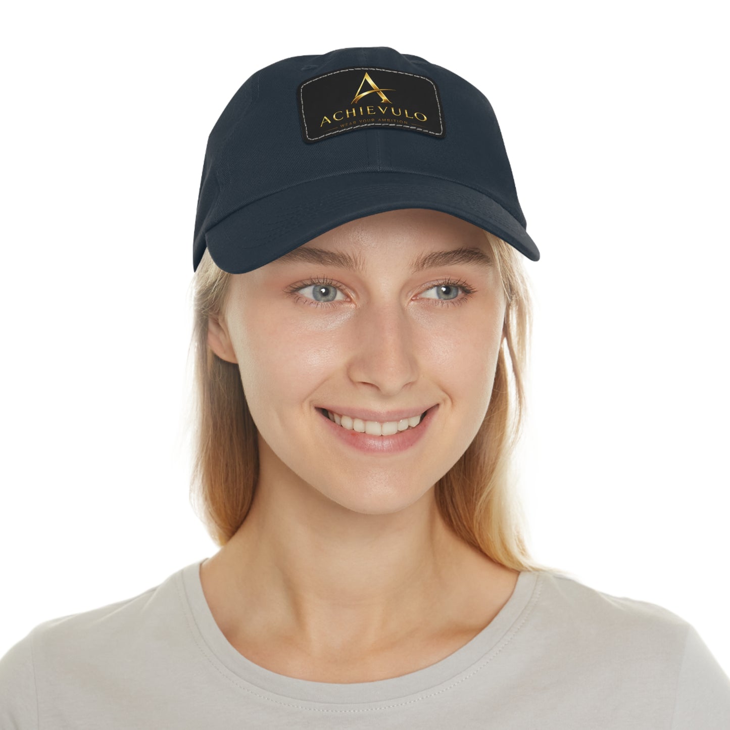 Achievulo Signature Leather Patch Dad Hat